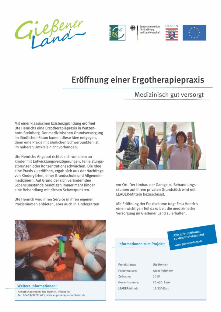 Projektposter: Pohlheim Ergopraxis – Region GießenerLand e.V.