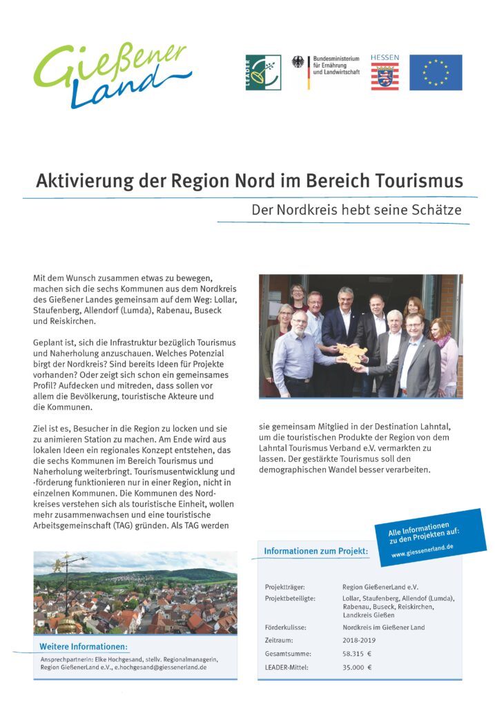 Projektposter: Nordkreistourismuskonzept – Region GießenerLand e.V.