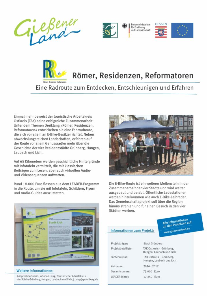 Projektposter: E-Bike-Route – Region GießenerLand e.V.