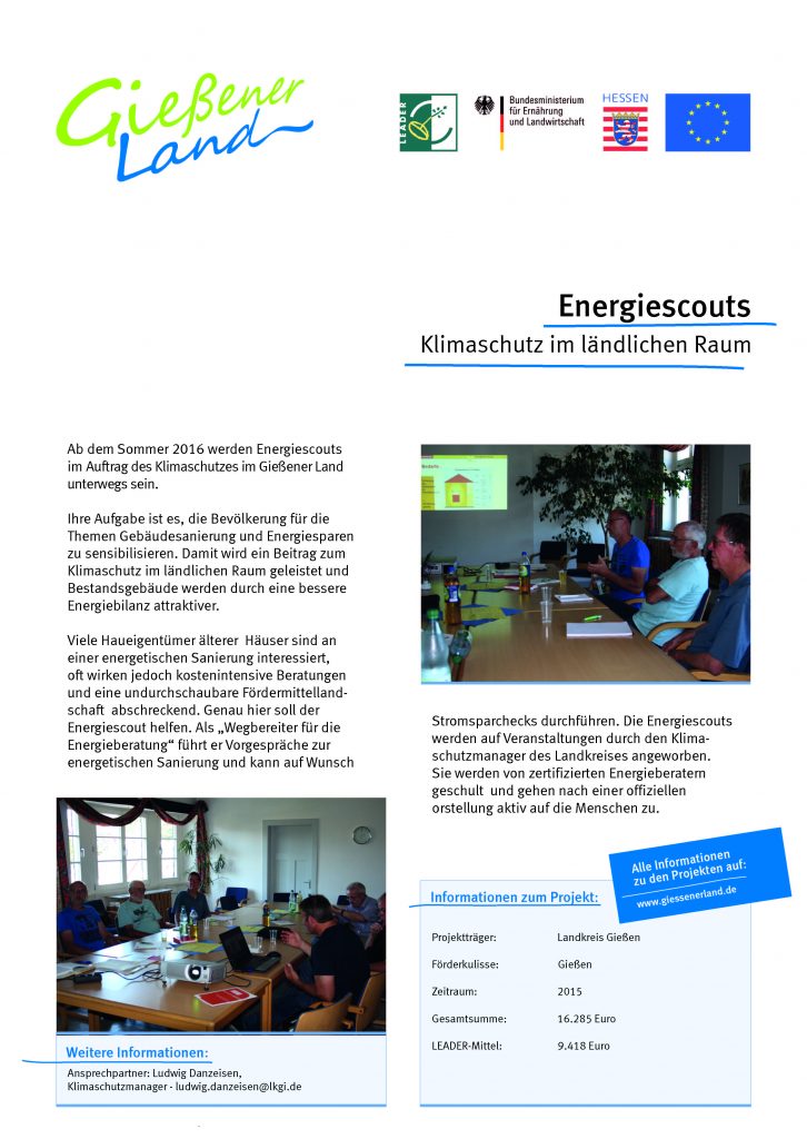 Projektposter: Landkreis Gießen Energiescouts – Region GießenerLand e.V.