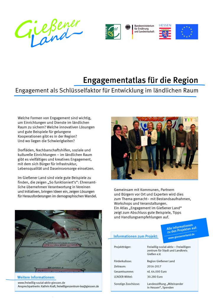 Projektposter: Landkreis Gießen Engagement – Region GießenerLand e.V.