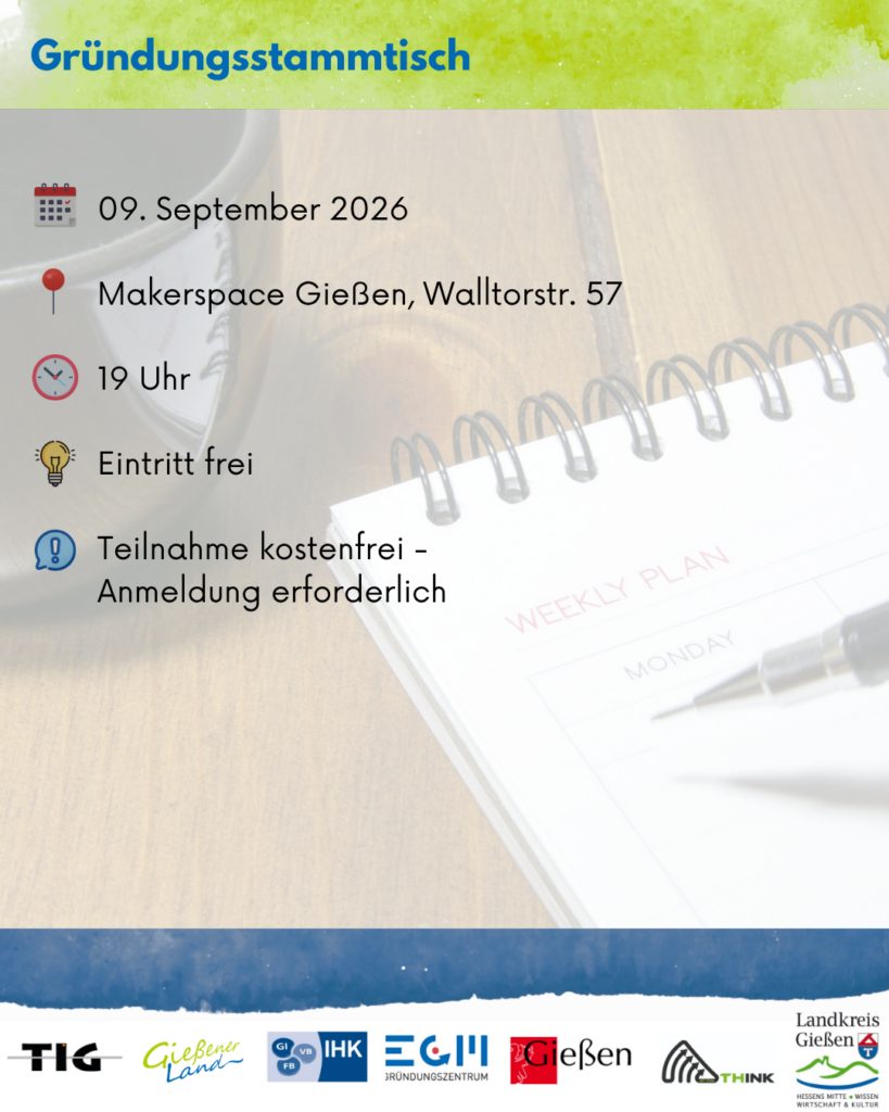 Mehr über den Artikel erfahren Wirtschaftspaten beim Gründungsstammtisch 9. September 2026