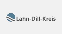 Logo Lahn-Dill-Kreis, blaue Kugel mit Welle und Schrift